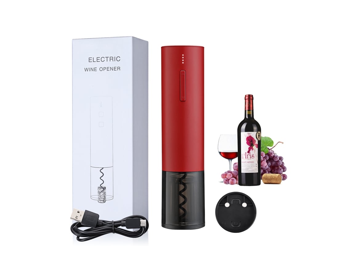 Abridor De Vinho Elétrico Automático, Em Aço Inoxidável