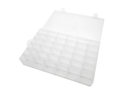 2 Caixas Organizadoras Com 36 Compartimentos Ajustáveis, Fecho Duplo, Plástico Transparente Para Armazenamento De Artesanato