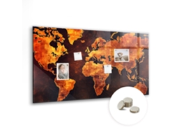 Lousa Magnética Mapa Mundi Para O Escritório Espelharte (120x60 Cm)
