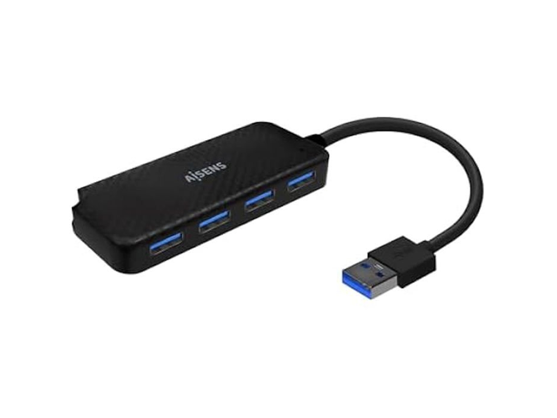 Aisens A106 0713 Hub Usb 3.0, Tipo A/m 4xtipo A/h, Preto, 15 Cm Brilvibera