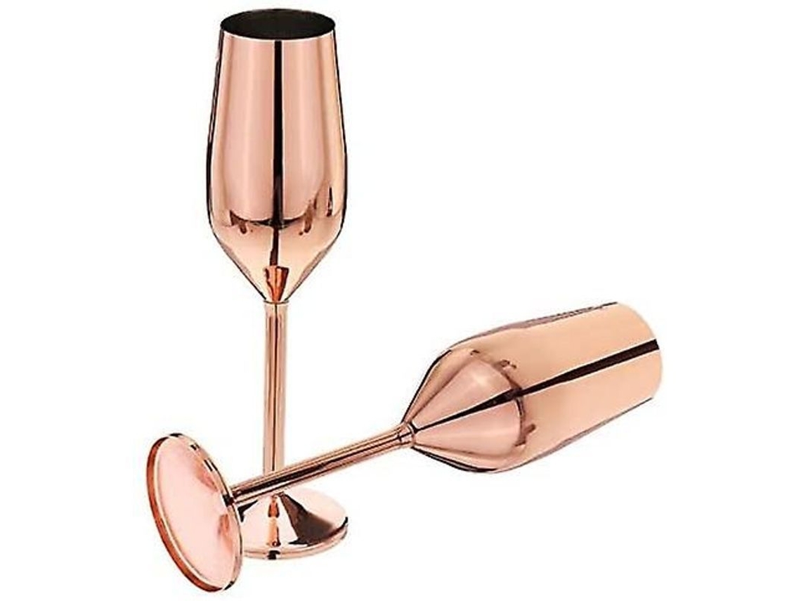 Conjuntos De Taças De Champanhe De Aço Inoxidável 200ml Ouro Rosa Para Lar Camping Piquenique
