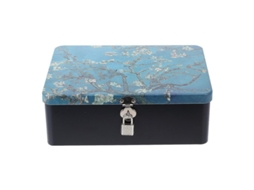 Caja De Armazenamento De Metal Com Cadeado E Padrão Vintage Para Petiscos, Café, Joias E Organização Doméstica
