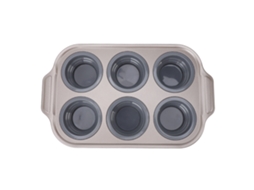 Moldes De Silicone Plegáveis Para Cupcakes Com 6 Cavidades Para Assar Em Casa Cinza