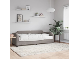 Vidaxl Sofá-cama Com Colchão 100x200 Cm Tecido Cinzento-acastanhado