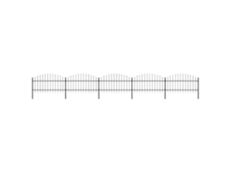 Vidaxl Cerca De Jardim Com Topo Em Forma De Lança Em Aço 838x125 Cm, Preta