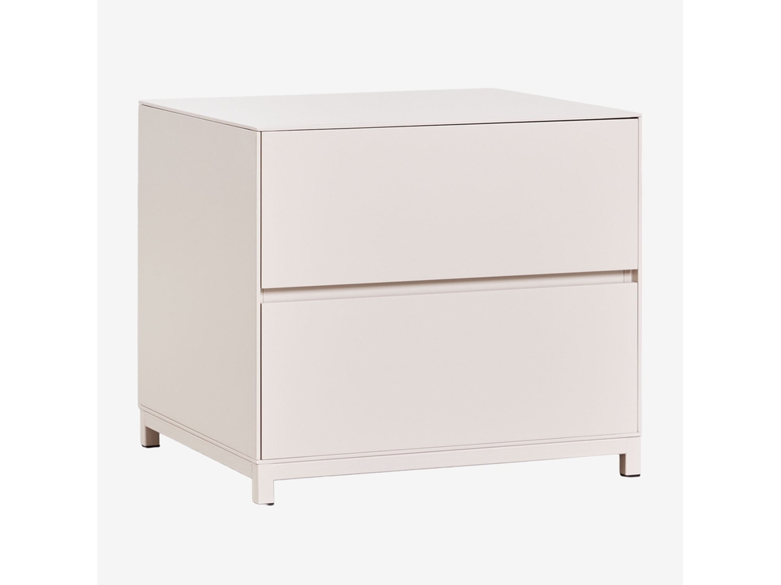 Sklum Mesa De Cabeceira 50x45 Cm Em Mdf Kivora Mdf - Madeira De Carvalho Gardénia Branco