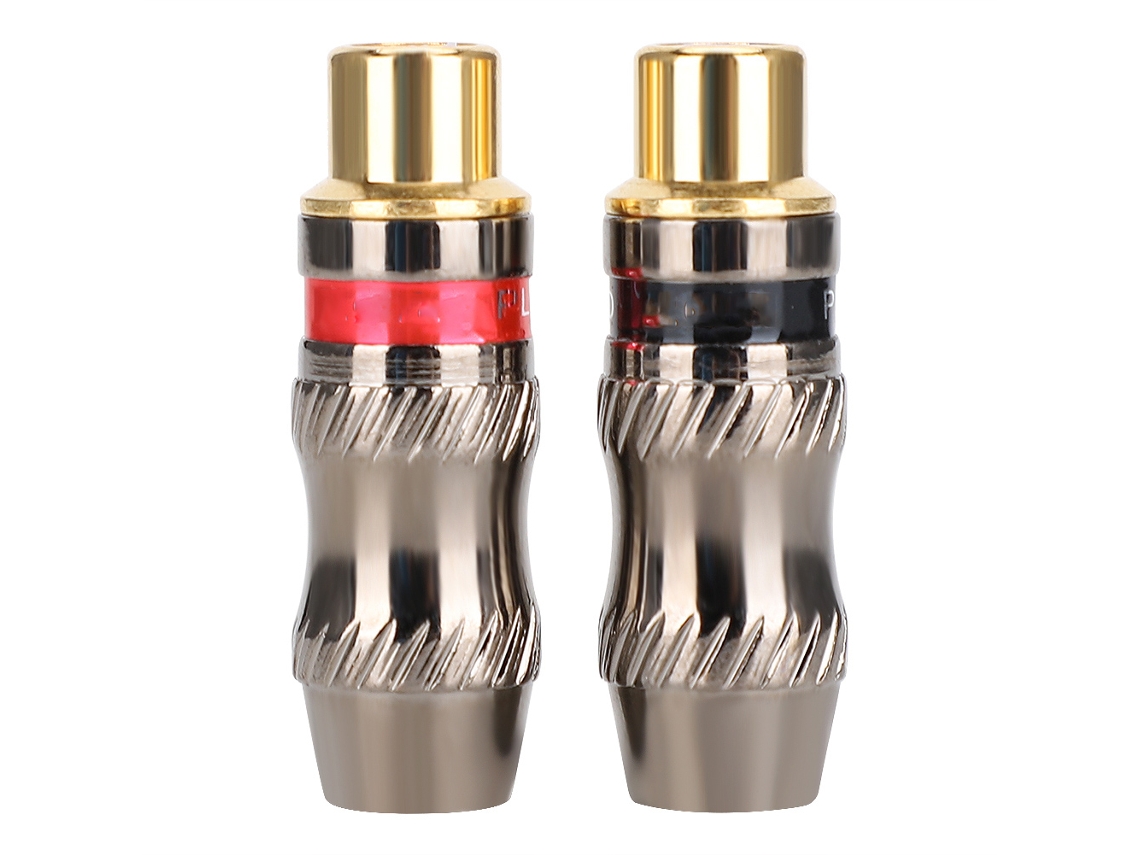 Conectores Rca Fêmea para Solda, Banhados a Ouro, Liga de Zinco, 2 Unidades, AQUAFORGE