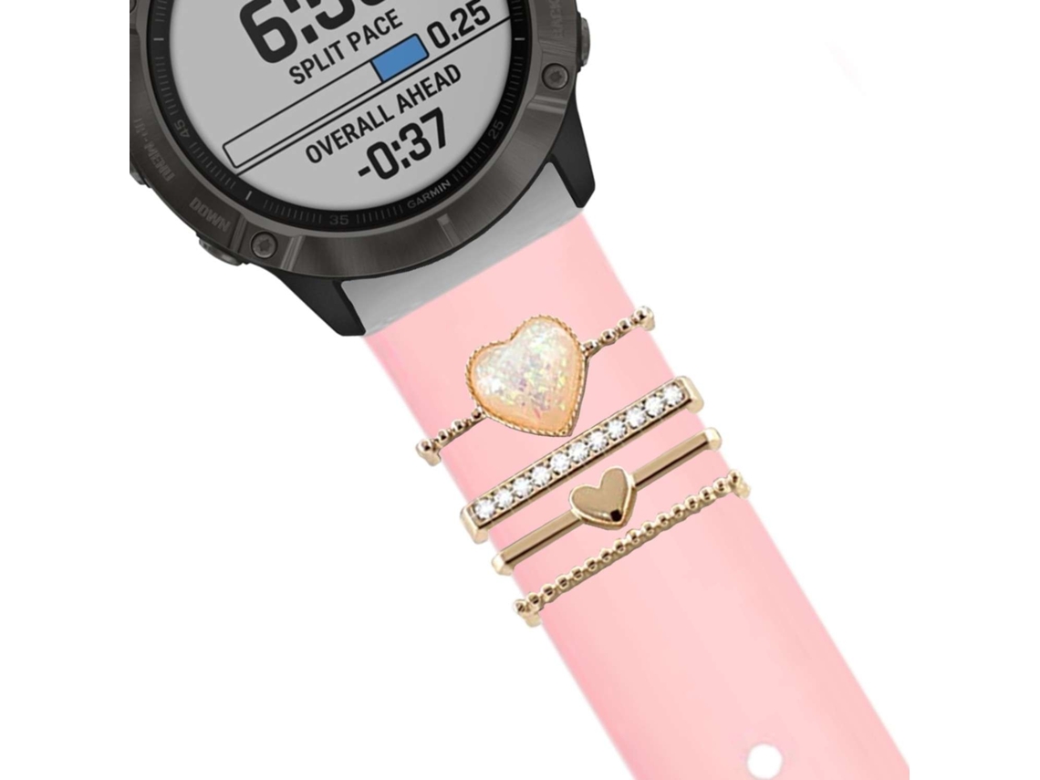 Bracelete Garmin Instinct 2 Pulseira com Adorno Crystal Rosa