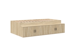 Conjunto 1 Estrutura Da Cama Vidaxl Bege Madeira De Pinho Maciça (90 X 200 Cm)