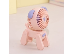 Ventilador de mesa para crianças e cachorro, rosa, 3 velocidades, portátil, plegável | S/MARCA