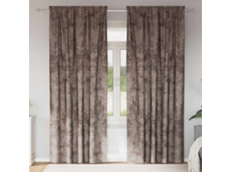 Vidaxl Cortinas De Veludo 2 Unid. Cappuccino 260 X 140 Cm Veludo