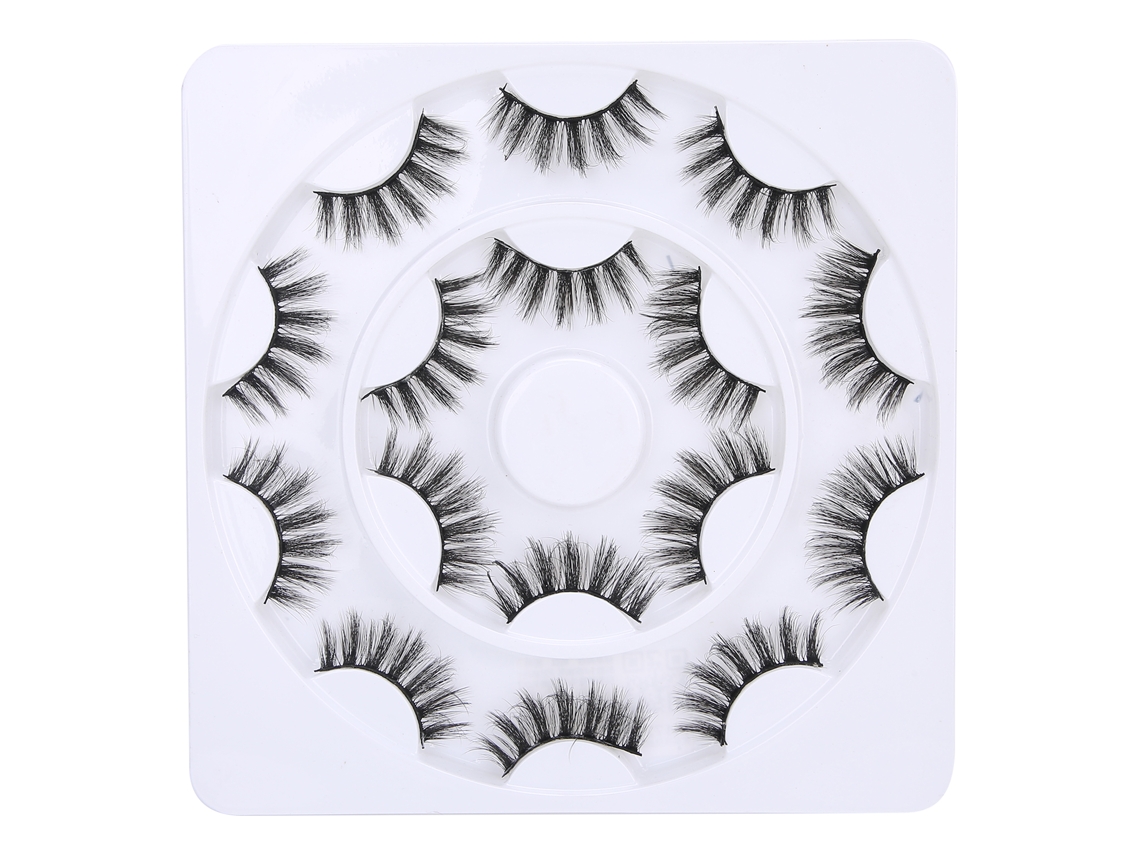 8 Pares Cílios Falsos Tridimensionais Longos Grossos Curlados Ferramenta De Maquiagem Para Olhos (d21)