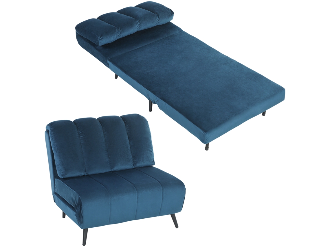 Sofá cama Dobrável Conversível com Encosto Ajustável, Azul PRIME KANG