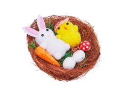 Laxiscreed Ovelha De Peluche Fofa Com Ninho De Juta Para Decoração De Páscoa 10cm