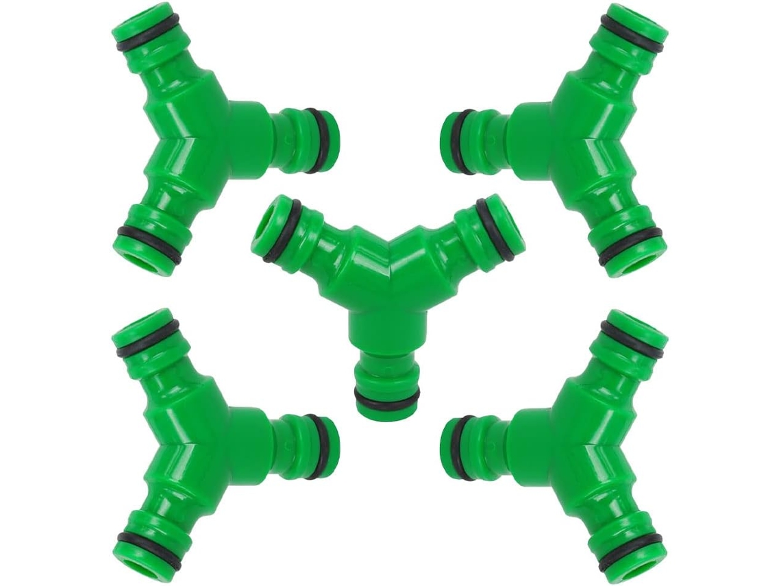 Conjunto De 5 Conectores Rápidos Em Y, Sem Vazamentos, Com 3 Vias, Para Mangueira, Ideais Para Irrigação