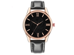 Relógio Masculino de Quartzo com Pulseira de Couro Pu Dial Redondo Estilo Casual e Elegante