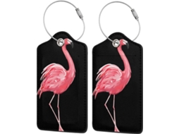 Etiquetas De Bagagem Em Couro Com Estampa Flamingo Malas, Etiquetas De Bagagem Cruzeiro, Etiquetas De Bagagem
