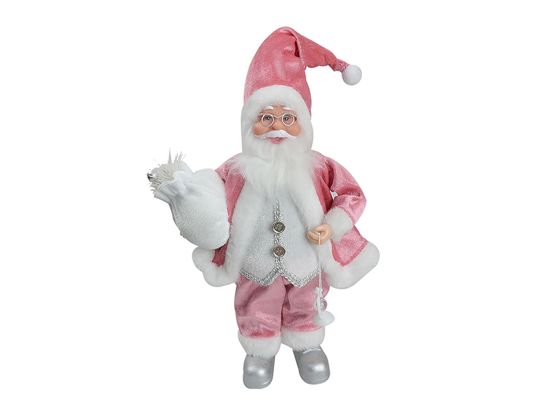 Decoração De Natal Laxiscreed Com Boneco De Resina, Pai Natal Em Pé Ou Sentado, Cor De Rosa