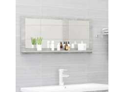 Vidaxl Espelho De Casa De Banho 90x10,5x37 Cm Contrapl. Cinza Cimento