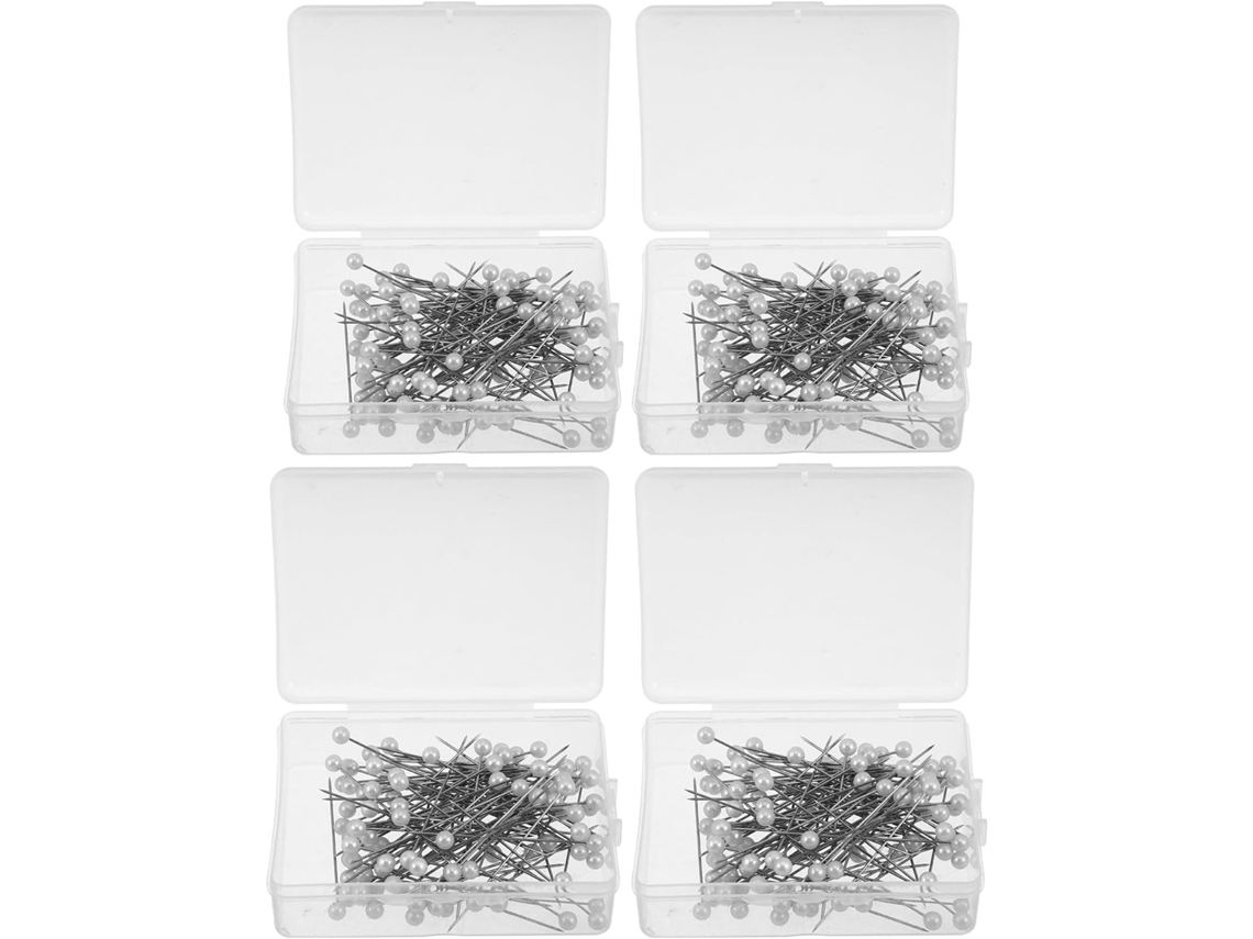 Conjunto de 400 tachinas Luxshiny com cabeça redonda em plástico e aço inoxidável, tamanho 5,5 x 0,5 cm, ideais para