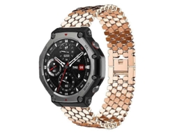 Pulseira metálica Xdfind com textura de escamas de peixe para Amazfit T-Rex 3