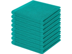 Panos De Cozinha 100 Algodão Waffle, Extra Macios, Absorventes E De Secagem Rápida, 30 X 30 Cm, Embalagem De 8 Unidades