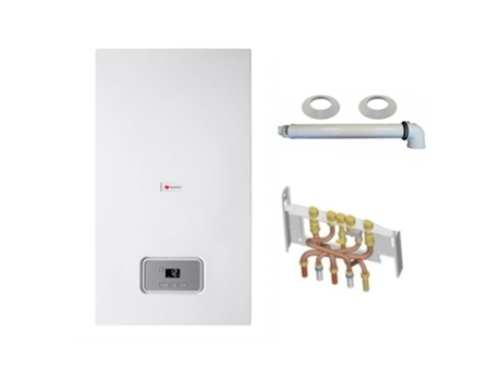 Caldera de Gas de Condensación Semiafast Condens Saunier Duval 25 Kw Completa Salida de Humos + Manguitos + Protector