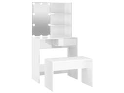 Dressing Table Set With Led, Dressing Table Sets With Leds Vidaxl Branco Madeira Processada (74.5 X 40 X 141 Cm)