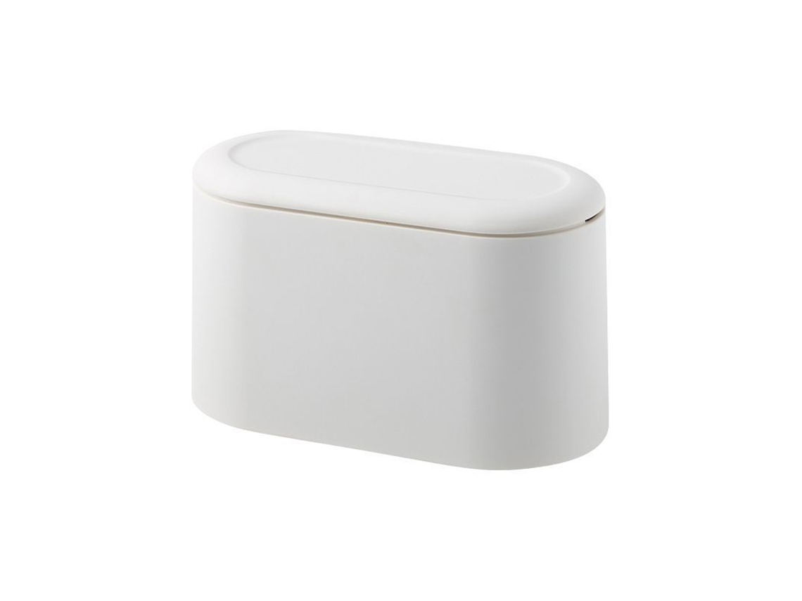Lixeira pequeña desmontable, recipiente de basura plástico, mini, mesa, pop-up, blanco, S/MARCA
