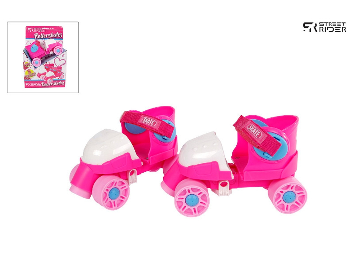 Patins De Rodas Rosa Com Estrutura Ajustável Em Alumínio, Tamanhos 24 A 30, Para Crianças. Street Rider
