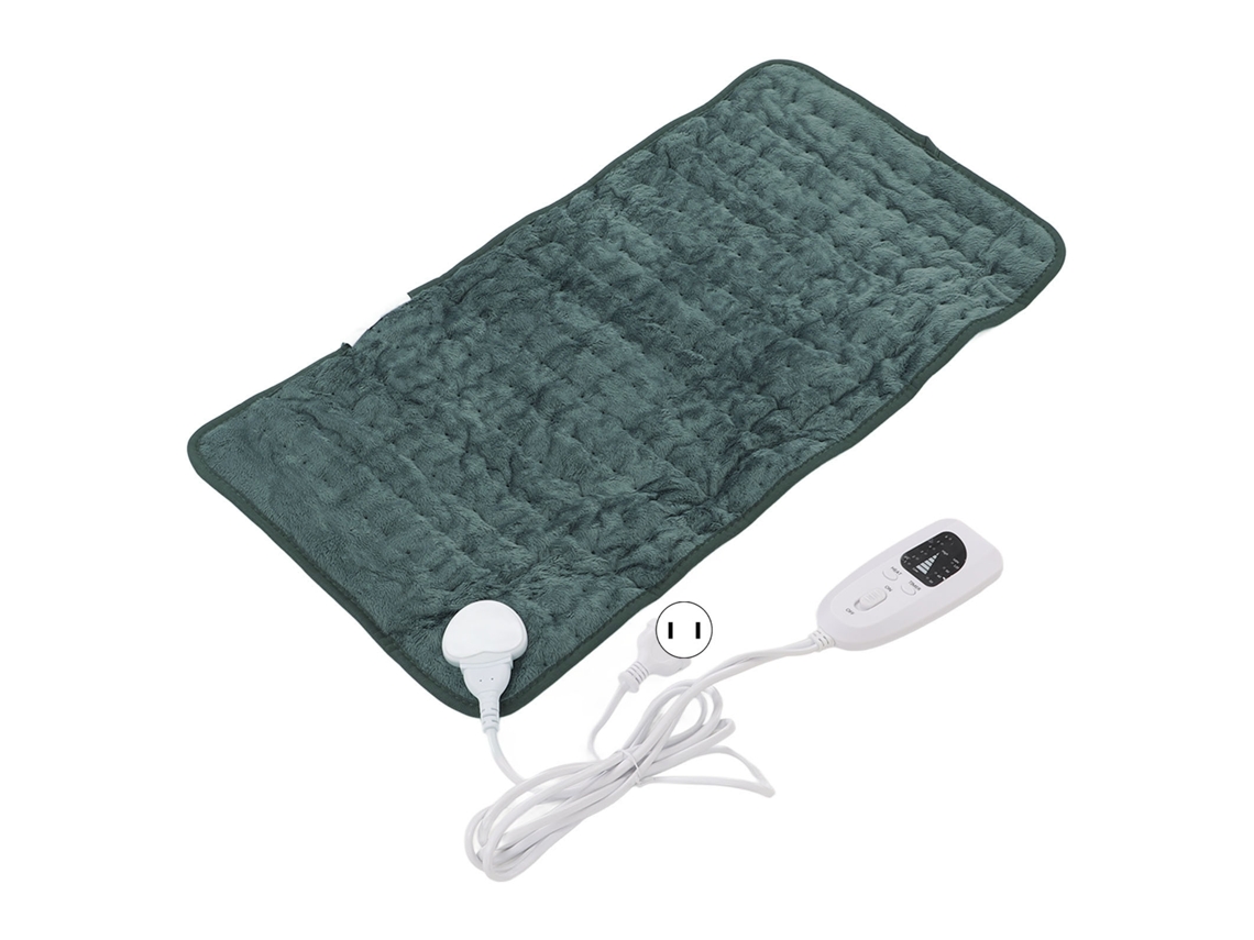 Aquecedor Elétrico para Espalda com 6 Níveis, 60x30cm, Tapete Macio Plush para Casa, Escritório e Viagens, Plug Us 110v