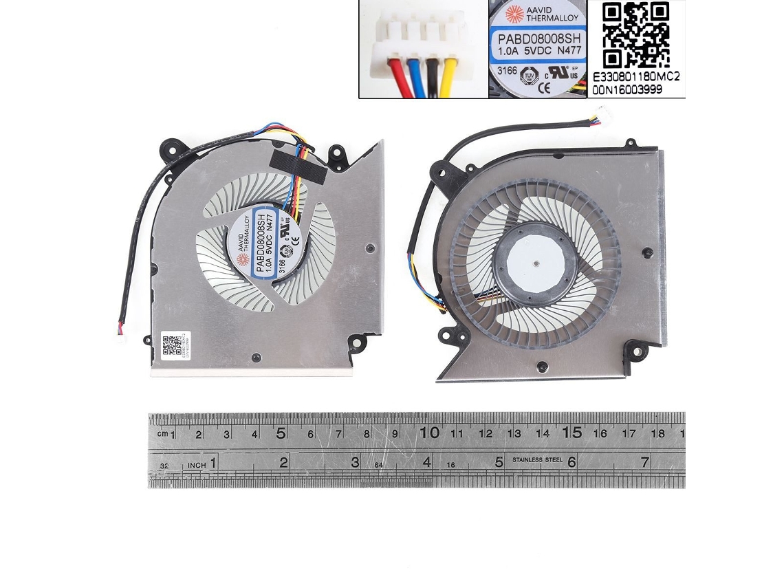 Ventilador para notebook Msi GL66 N477 GF66 GF76 MS 1583 CPU, org Pabd08008sh Compativel