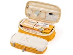 Estojo para Lápis, Grande, Amarelo, Escolar, Estudantes, Meninas AQUAFORGE