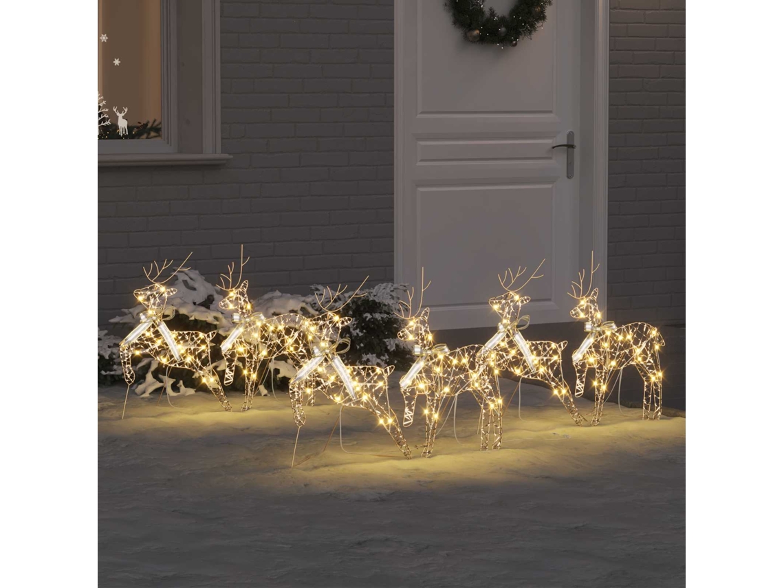 Vidaxl Renard Led Com 180 Leds 6 Pcs Ouro Pet