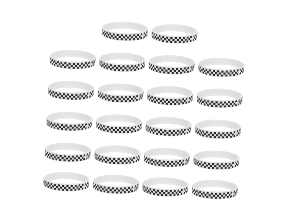 Conjunto de 40 pulseiras de silicone Homoyoyo Xadrez marrom e branco, pulseiras esportivas para festas de aniversário.