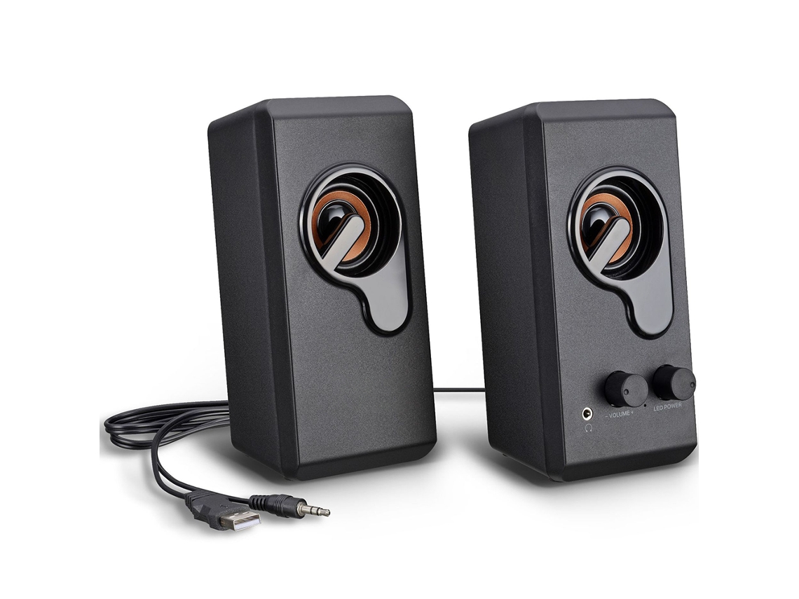 Colunas De Computador, Coluna Pc Estéreo Usb Com Luz Led Colorida Para Desktop, Portátil, Pc (2 Unidades)
