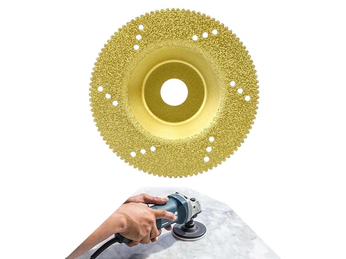 Disco de polimento diamantado de 100 mm, lâmina de aço de alta resistência para corte de vidro e gravação em madeira, ferramenta para esmerilhadeira angular.