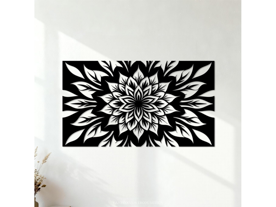 Adesivos Muraux Design À Contraste Elevado E Motivos Floraux 54,4x96,6cm Decoração De Carrosserie Noir