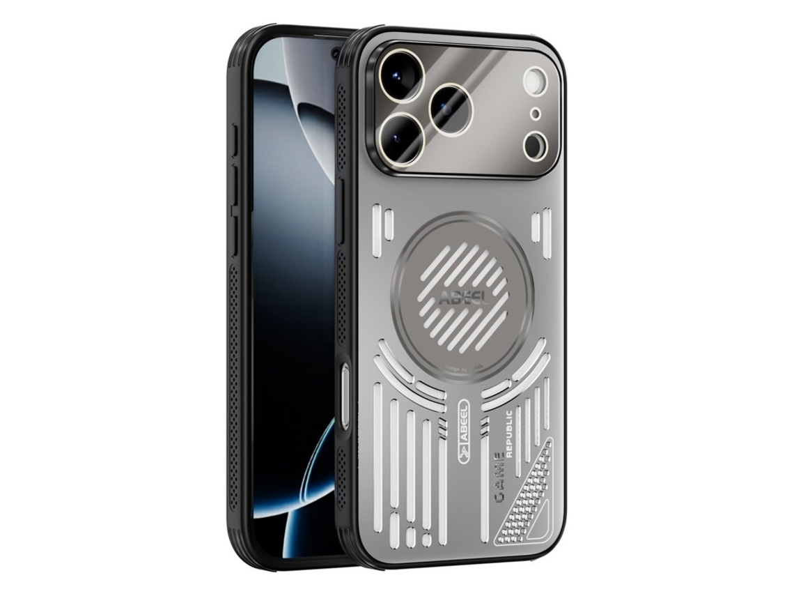 Capa Abeel Para Iphone 17 Pro Em Alumínio Pc Tpu - Cinza
