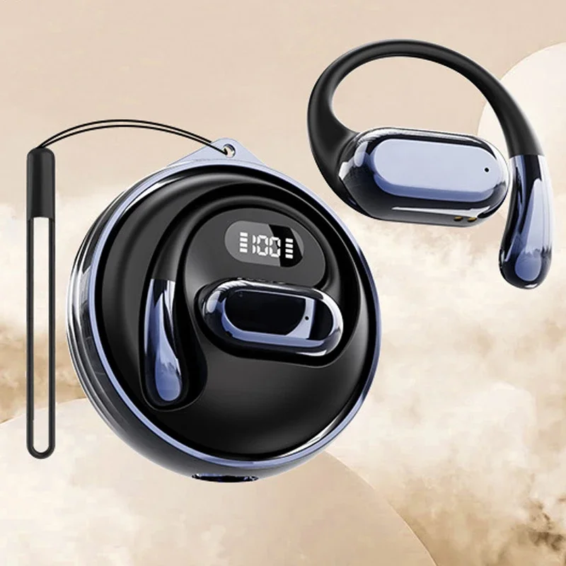 (preto) Fones De Ouvido Bluetooth Abertos, Bateria De Longa Duração, Design Ultraleve Com Gancho Para Orelha.