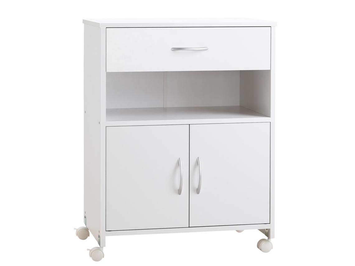 Armário Para Impressora Com Rodas E Gaveta 60x39x80cm Branco