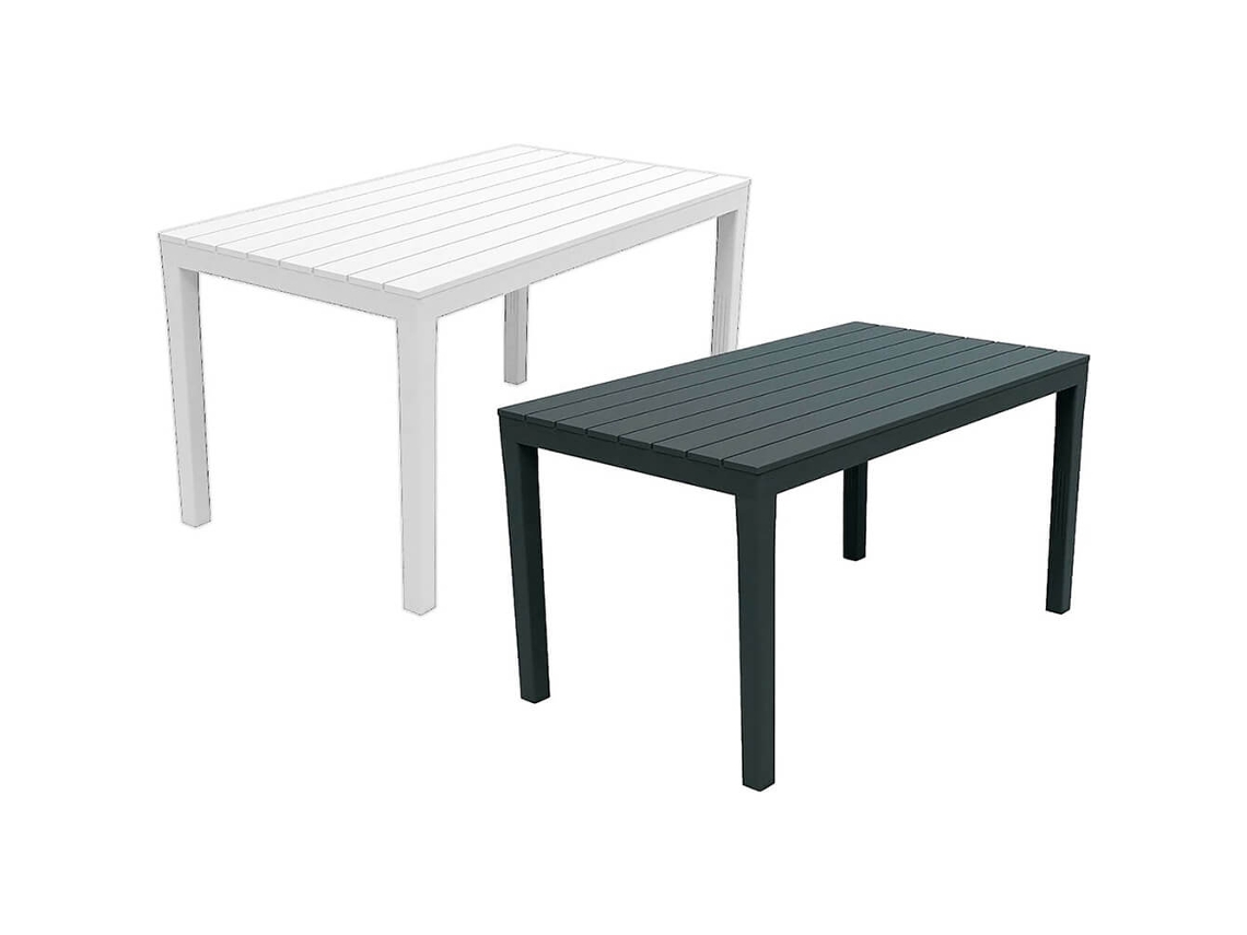 Mesa resina lamas blanca sumatra 138x78x72 (alt) cm.