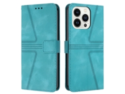 Capa De Couro Para Iphone 15 Pro - Triangular - Cor Sólida