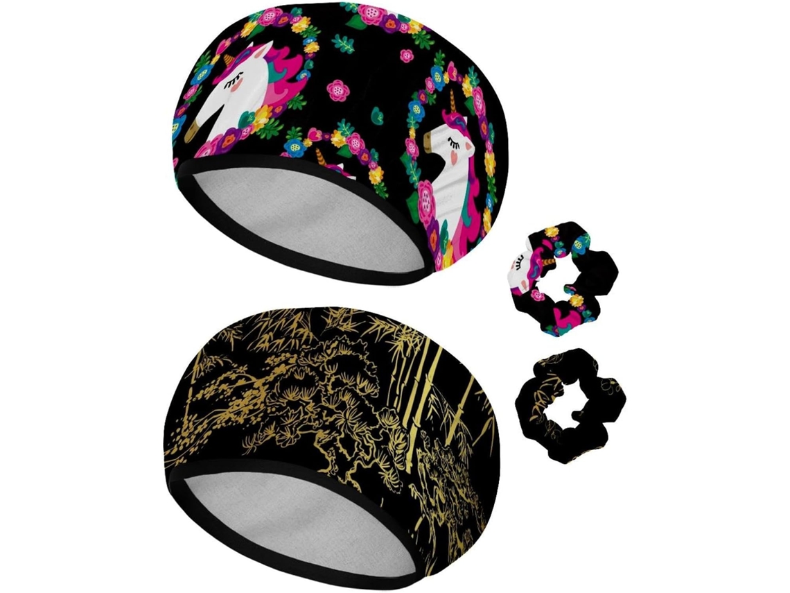 Conjunto De 2 Toucas Banho Reutilizáveis Com Elástico Para Cabelo, Touca De Banho Elástica À Prova D Água Para Cabelos
