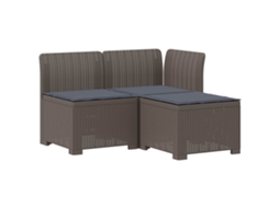 Maison Exclusive - Sofá De Jardim 3 Lugares Com Almofadas Visual Rattan Pp