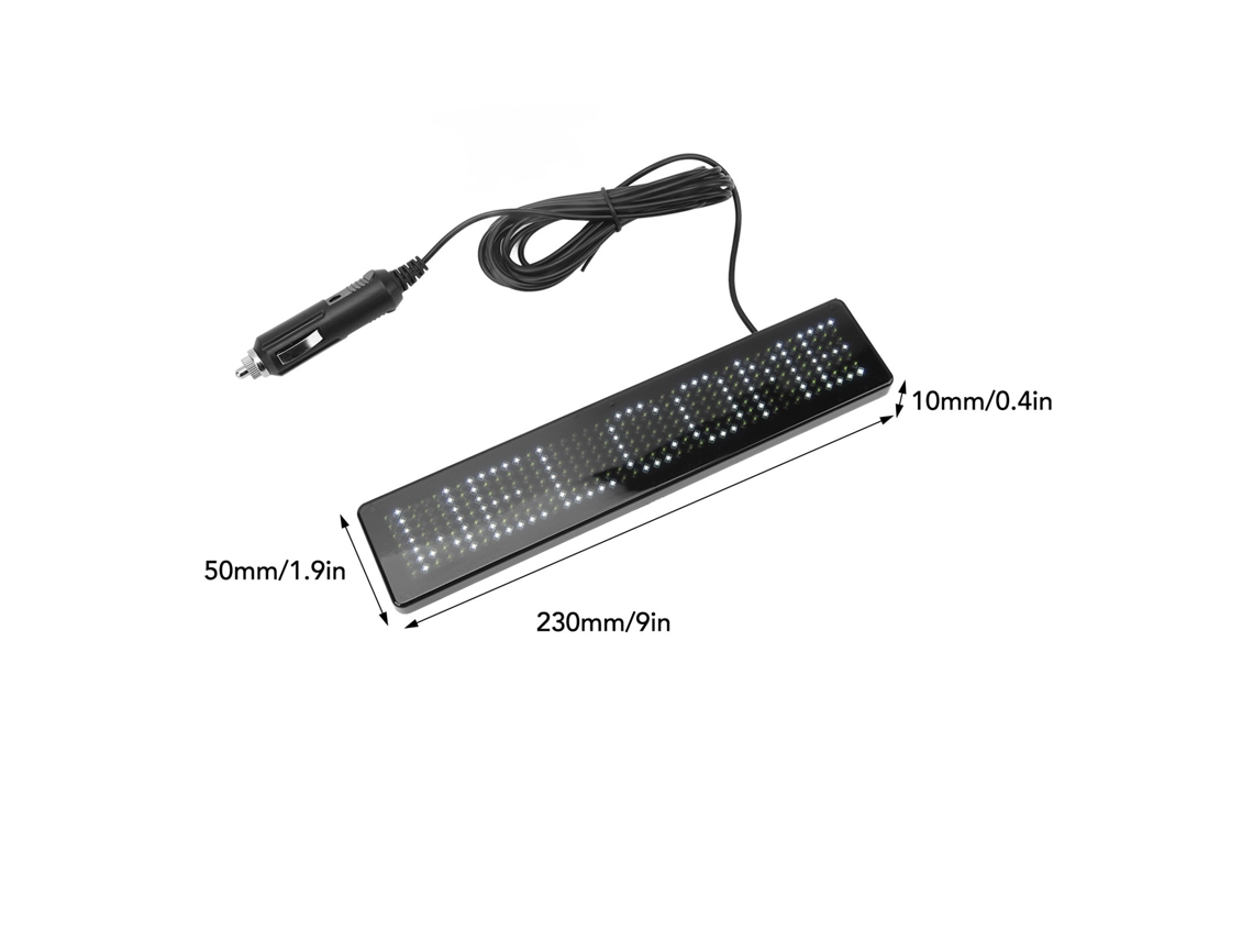 Painel De Matriz Led Com Controle Remoto: Letreiro Rolante Programável Para Loja, Carro, Bar, Hotel Z741w Branco
