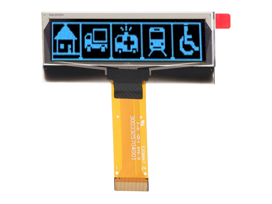 Módulo de display OLED 2.23 polegadas 123x32 resolução interface SPI IIC tela azul 24 pinos com S/MARCA