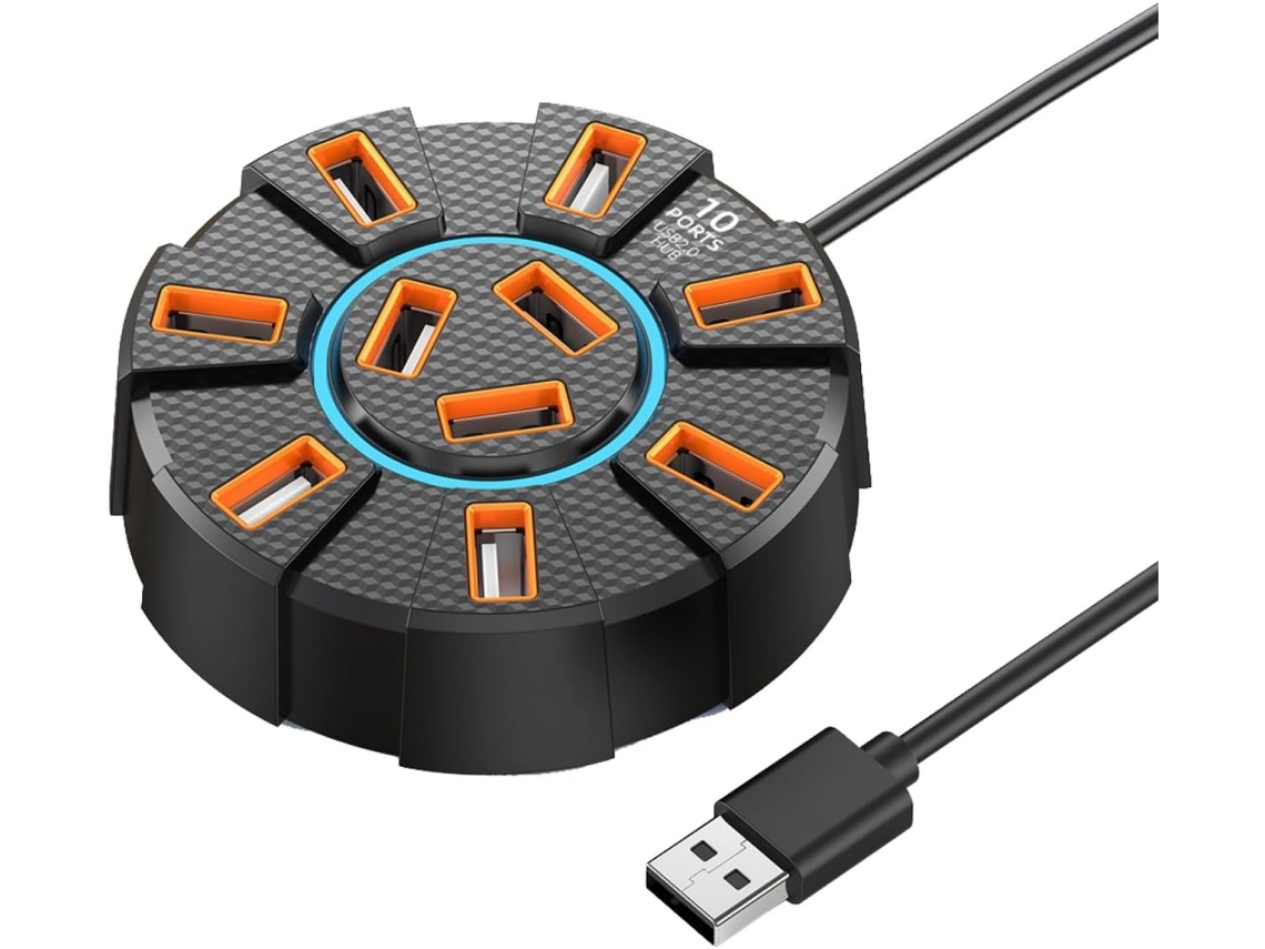 Cabo Leve De 120 Cm, Extensor Transferência Dados Usb, 10 Portas,