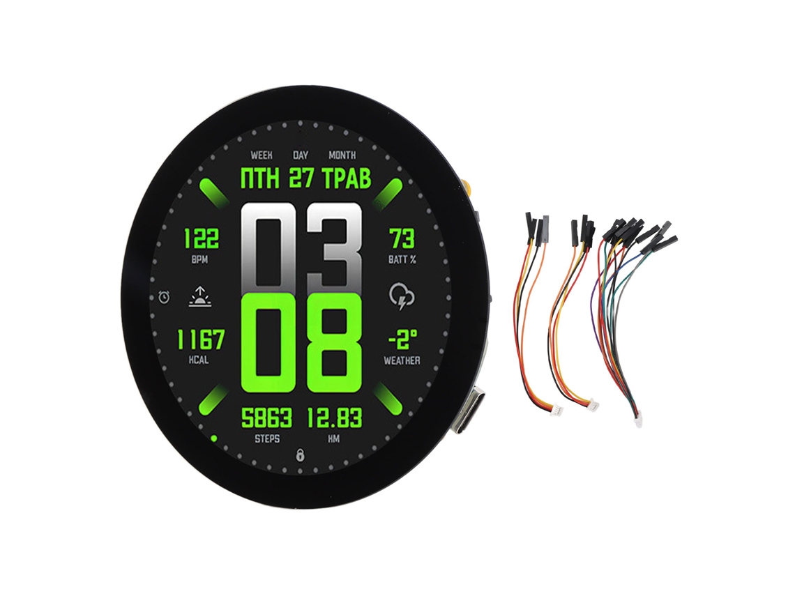 Placa De Desenvolvimento Lcd Com Toque Capacitivo De 2.1 Polegadas Com Esp32-s3 Wifi Bluetooth 480×480