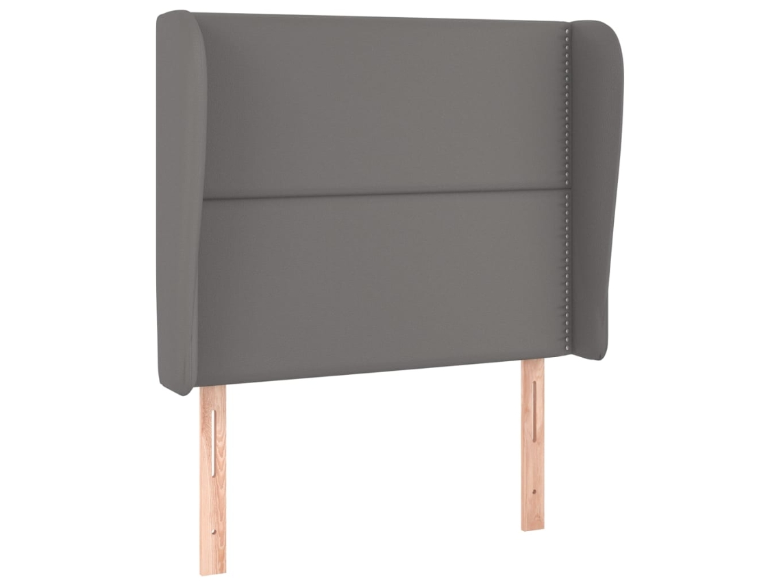 Cabeceira de Cama com Abas de Couro Artificial 93x23x118/128 Cm Cinzento MAISON EXCLUSIVE